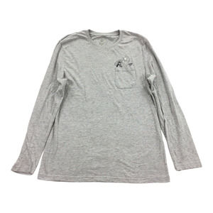 Lucky Brand Long Sleeve Aloha Pocket T-Shirt Large Gray L